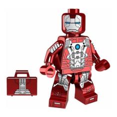Boneco Blocos De Montar Homem De Ferro Mark V Mala Football