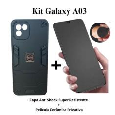 Kit 2 em 1 Capa Anti Shock Resistente + Película Fosca Privativa para 