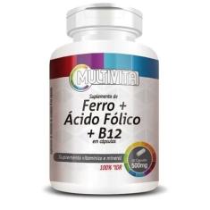 Ferro + Ácido Fólico + Vitamina B12 500mg 60 Caps - Flora Nativa do Br