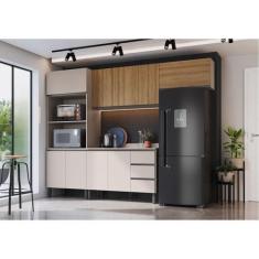 Cozinha Modulada 5 Peças Tampo Aéreo 3 Portas Balcão 2 Portas Paneleir