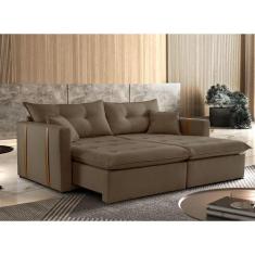Sofa Cama e Reclinavel Lisboa 2,00m 03 Lugares Mola Ensacada Txr, Marr