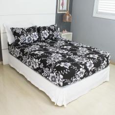 Jogo de Lençol Casal 3 Peças Estampado COZZILAR - Malha 100% Algodão, 