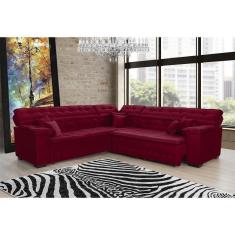 Sofá De Canto Magno 2,57x2,57m-vinho