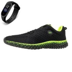 Tenis Masculino Academia Esporte Treino Caminhada Conforto Dia a Dia + Relógio-Masculino