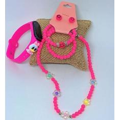 Kit Relógio Infantil Digital Led Bracelete Prova água Esportivo Menina