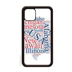 Mapa dos EUA América City Wordcloud para iPhone 11 Pro Max Capa para Apple Mobile Case Shell