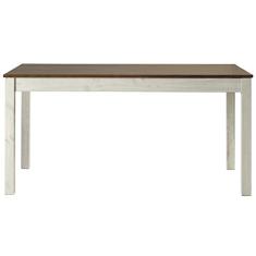 Mesa de Jantar de Madeira Maciça Branco Envelhecido