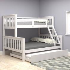 Beliche Woodstore Casal Solteiro De Madeira + Cama Aux Casal