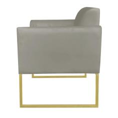 Kit 02 Poltronas Marisa Marrom Rato Base Dourado