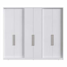 Guarda-Roupa Casal Édez Nature, 6 Portas 2,33m, Touch Branco