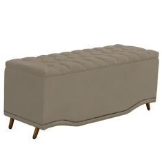 Recamier Calçadeira Baú Belize Casal 140cm Veludo Cappuccino - Montana