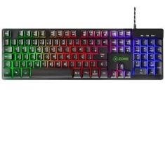 Teclado Com Fio Semi mecânico Gamer Xzone Gts-01, RGB,19 Teclas Anti-Ghosting e 12 Teclas Multimídia, ABNT2, Preto
