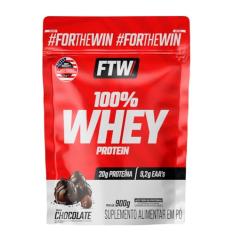 FTW 100% Whey Protein com Proteína Concentrada WPC, Suplemento Alimentar Pós-Treino em Pó com Fonte de Proteína do Soro do Leite, Alto Valor Biológico, Sem Glúten – Refil 900g (Chocolate)