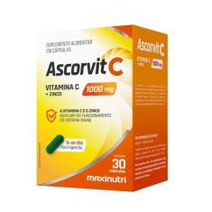 AscorVit C 1000mg Vitamina C e Zinco 30 Capsulas Loja Maxinutri