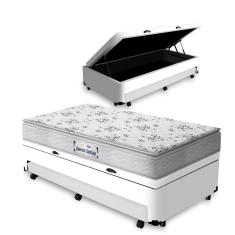 Cama Box Baú e Auxiliar Solteiro + Colchão de Espuma D33 - Probel - Guarda-Costas ProEvidence Plus 88cm