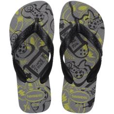 Chinelo Infantil Havaianas Top Athletic Kids - Cinza e Preto - 25/26-Masculino