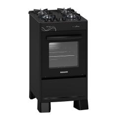 Fogão de Piso 4 Bocas Suggar Neo Glass Vidro Temperado Preto Bivolt