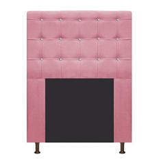 Cabeceira Estofada Dama 100 cm Solteiro Com Strass Suede Rosa Bebê - ADJ Decor