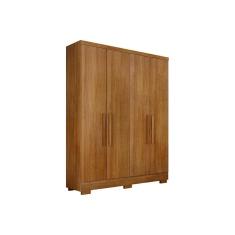 Guarda Roupa Solteiro 4 Portas e 2 Gavetas c/Pés Milly Freijo Cumaru - Novo Horizonte