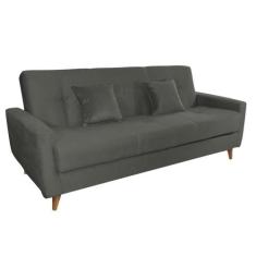 Sofá Cama 2 Lugares Reclinável e Baú Pamela Cinza Matrix