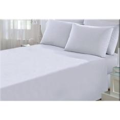 Jogo De Lençol Branco Solteiro 3 Pçs Algodão Percal 150 Fios