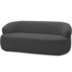 Sofá 3 Lugares Orgânico Sala de Estar Living 170cm Carmen F04 Bouclê Grafite - Lyam Decor