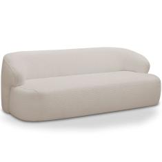 Sofá 2 Lugares Curvo Orgânico Para Sala Living 150cm Barolo L06 Bouclê Bege - Lyam Decor