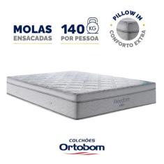 Colchão de Molas Ensacadas D33 Pillow In Ortobom Freedom Casal 138 cm,