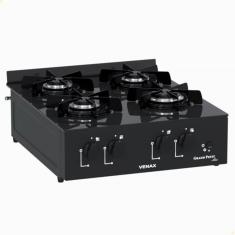 Fogão de Mesa 4 Bocas Venax Grand Petit Line Preto Gás GLP Bivolt 25999