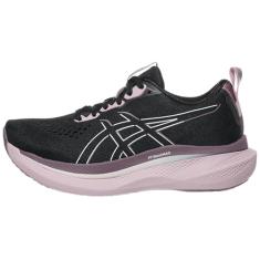 ASICS Tênis de corrida feminino GLIDERIDE MAX, Preto/rosa pálido, 35