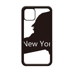 Nova York EUA Mapa contorno para iPhone 12 Pro Max Capa para Apple Mini Mobile Case Shell