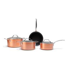 Jogo de Panelas com Fundo de Indução Brinox Copper 4 Peças Cobre