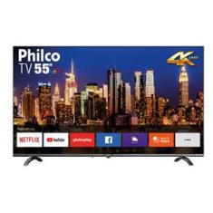 Smart TV LED 55" UHD 4K Philco PTV55Q20SNBL com Netflix, Dolby Audio, Midiacast, HDR, Processador Quad-Core, Entradas HDMI e USB