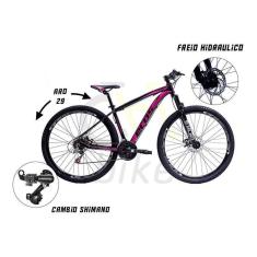 Bicicleta Aro 29 Alumínio Mtb Ecos 21 Marchas Câmbios Shimano Freio A Disco Hidráulicos Com Suspensã-Unissex