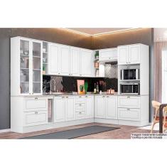 Cozinha Modulada Henn Americana 14 Peças (3 Armários + 4 Balcões + 1 Paneleiro + 6 Complementos) C14P02 Branco