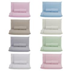 Conjunto Lençol Queen Ponto Palito 300 Fios 100% Algodão com Elástico 