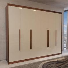 Guarda-Roupa Casal Rivoli 100%MDF 6 Portas 6 Gav Bom Pastor, Amêndoa/O
