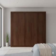 Guarda-Roupa Casal Bartira Ville 6 Portas de Bater 2 Gavetas Internas MDP - 200,5cm de Largura