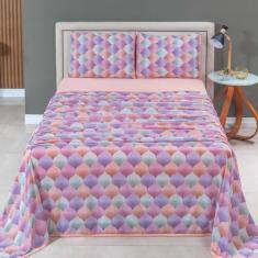 Jogo de Lençol Solteiro 3 peças 100% Algodão Malha Penteada - Malucass