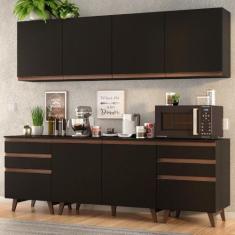 Cozinha Completa Reims 240002 Com Armário E Balcão Preto - MADESA