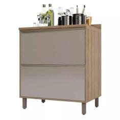 Balcão de Cozinha com Tampo 80 cm 2 Gavetões Mel Luciane Móveis, Vanil