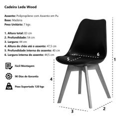 Kit 6 Cadeiras Leda Saarinen Branca Sala Cozinha Jantar