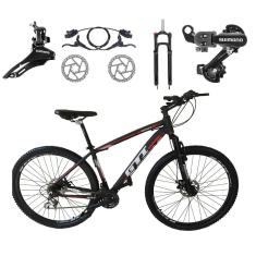 Bicicleta Aro 29 GTI Roma Câmbios Shimano 24v K7 Freios a Disco Hidráulicos Garfo Com Trava-Unissex