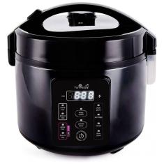 Panela de Arroz Elétrica até 5 Xícaras não Cozidas com 3 Funções, 110V 500W, Yum Asia, Preta