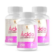 Ácido Hialurônico Caps 500Mg 60 Cápsulas Kit Com 3 Potes
