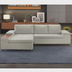 Sofá 3 Lugares com Chaise Clássico Invertido Estofart