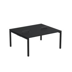 Mesa Plataforma Dupla com Pé de Aço para Coworking 160X140/2P PDC16/14/2P Preto/Preto