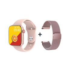 Relógio Inteligente Smartwatch E42 Com Duas Pulseiras Silicone E Metal