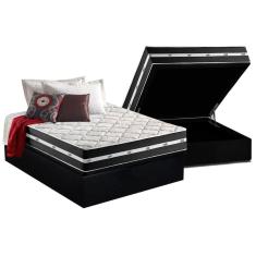 Colchão Casal Molas Superlastic Classic Euro Pillow + Base Crc Suede Black (138x188) - D Angelis Anjos