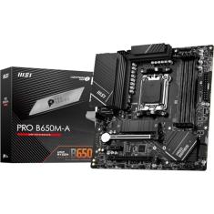 MSI Placa-mãe PRO B650M-A WiFi V1 ProSeries (processadores AMD Ryzen 9000/8000/7000, AM5, DDR5, PCIe 4.0, M.2, SATA 6Gb/s, USB 3.2 Gen 2, HDMI/DP, Wi-Fi 6E, Bluetooth 5.3, LAN 2.5Gbps, mATX)